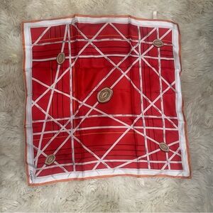 Cartier Red and White Geometric Accent Scarf
